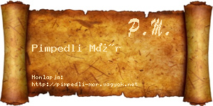 Pimpedli Mór névjegykártya
